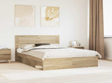 Bed Frame with Headboard Sonoma 140 x 190 cm Solid Pine Wood 3411417