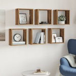 ZNTS Wall Cube Shelves 6 pcs Artisan Oak 30x15x30 cm Engineered Wood 856581