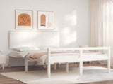 Senior Bed without Mattress White Small Double Solid Wood 3195452