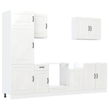7 Piece Kitchen Cabinet Set Kalmar High Gloss White Engineered Wood 3314763
