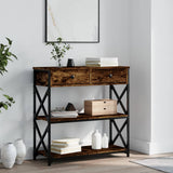 Console Table Smoked Oak 75x28x75 cm Engineered Wood 834197