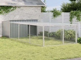 Dog House with Run Anthracite 153x396x110 cm Galvanised Steel 3214223