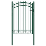 ZNTS Fence Gate with Spikes Steel 100x150 cm Green 146375