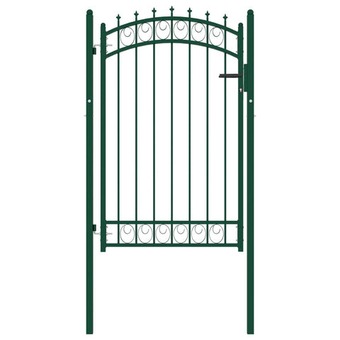 ZNTS Fence Gate with Spikes Steel 100x150 cm Green 146375