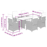 7 Piece Garden Dining Set with Cushions Beige Poly Rattan 3212496