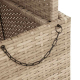Garden Table Beige 110x110x71 cm Poly Rattan and Acacia Wood 368274