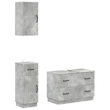 3 Piece Bathroom Cabinet Set HOORN Concrete Grey 3417795