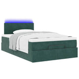 Ottoman Bed with Mattress & LEDs Dark Green 120x200cm Velvet 3312617