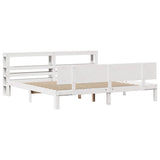 Bed Frame with Headboard without Mattress White 200x200 cm 3306095