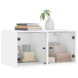 Wall Cabinet with Glass Doors White 68.5x37x35 cm 836497