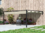 3 x 4m Steel Pergola, with Retractable Canopy - Khaki T3398P317670