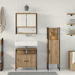 Bathroom Furniture Set with Door 3 pcs Brown 33 x 33 x 120.5 cm 3334377