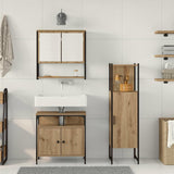 Bathroom Furniture Set with Door 3 pcs Brown 33 x 33 x 120.5 cm 3334377