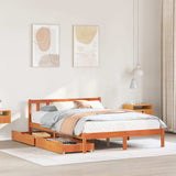 Bed Frame without Mattress Wax Brown 120x190 cm Small Double Solid Wood Pine 3301487