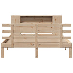 ZNTS Bookcase Bed without Mattress 140x190cm Solid Wood Pine 3322706