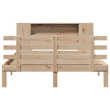 ZNTS Bookcase Bed without Mattress 140x190cm Solid Wood Pine 3322706