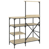 Baker's Rack Sonoma Oak 90x40x132 cm Engineered Wood and Metal 845417