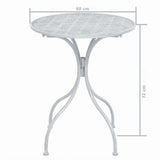 Garden Furniture Set Greyish white Powder-coated steel Medium 43150