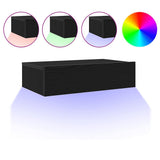 TV Cabinets with LED Lights 2 pcs Black Oak 60x35x15.5 cm 862033