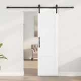 Sliding Door 61 x 198.5 cm Engineered Wood White and Black 3449897