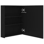 ZNTS LED Bathroom Mirror Cabinet Black 50x14x60 cm 326480