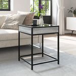 ZNTS Coffee Table with Infinity LED Grey Sonoma 40x40x51 cm 847675