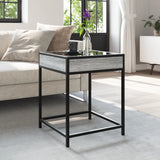 ZNTS Coffee Table with Infinity LED Grey Sonoma 40x40x51 cm 847675