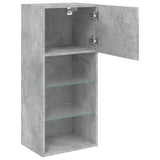 2 Piece TV Cabinet Set with LED Lights Concrete Grey 40,5x30x90 cm 837050