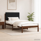 Bed Frame with Upholstered Headboard Dark Brown and Black 903930