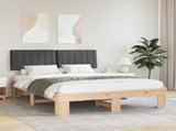 Bed Frame with Upholstered Headboard Dark Grey 160 x 200 cm 877475
