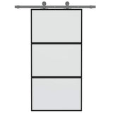 Sliding Door Black 102.5x205 cm Tempered Glass and Aluminium 155200
