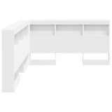 Storage Headboard with Shelf White 135 cm Engineered Wood 3335549