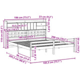 Bookcase Bed without Mattress White 180x200 cm Super King Solid Wood Pine 3322270