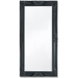 ZNTS Wall Mirror Baroque Style 100x50 cm Black 243682