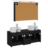 Bathroom Furniture Set 4 pcs Black Oak 3406896