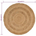 ZNTS Area Rug Hand-braided Jute 120 cm Round 344950