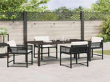 Garden Dining Set 5 pcs Black Poly Rattan 3380743