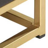 ZNTS Bedside Cabinet Black and Gold 40x30x50 cm Solid Mango Wood 286517