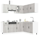 11 Piece Kitchen Cabinet Set Kalmar Grey Sonoma Engineered Wood 3314947