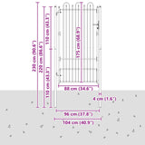 Fence Gate HORST 100 x 175 cm Steel Black Lockable 42034057