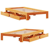 Bed Frame without Mattress Wax Brown 90x190 cm Single Solid Wood Pine 3309022