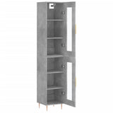 Highboard Concrete Grey 34.5x34x180 cm Engineered Wood 3199421
