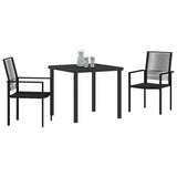 Garden Dining Set 3 pcs Black Powder-Coated Steel 3379163