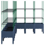 Garden Planter with Trellis Blue Grey 200x160x142.5 cm PP 367971
