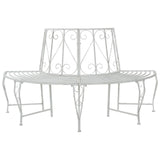 Tree Bench 4-Seater 160 x 80 x 89 cm Steel Antique White 42029504