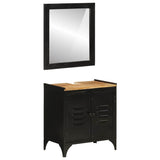 2 Piece Bathroom Furniture Set Iron and Solid Wood Mango 3217109