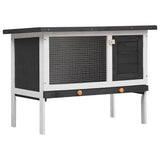 170828 Outdoor Rabbit Hutch 1 Layer Grey Wood