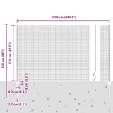Welded Wire Fence with Post 25 x 1.2 m PVC-Coated Steel 3336604