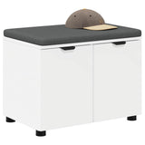 Hall Bench White 60 x 38 x 46 cm Engineered Wood and Fabric 891472