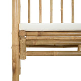 Garden Arch with Bench Cream White 115 x 50 x 205 cm Bamboo 42028057